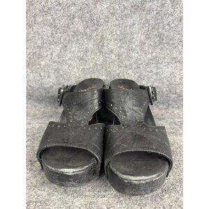 Dansko Shoes Womens Size 38 Leather Studded Buckle Heel Sandals Comfort Clogs